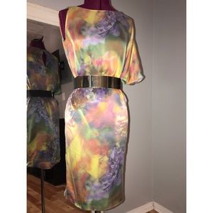 Moschino Watercolor Sheath Dress